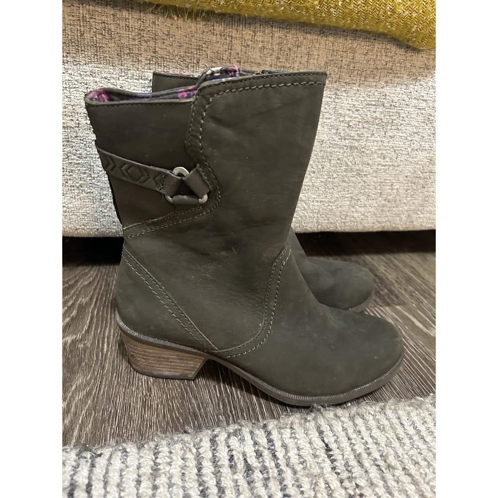 Teva Boots Womens 7 Foxy Casual Comfort Block Heeled Boot Green